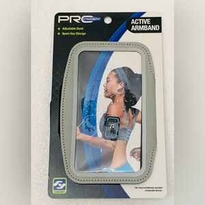 Pro Strength Adjustable Active Armband Gray Spare Key Storage